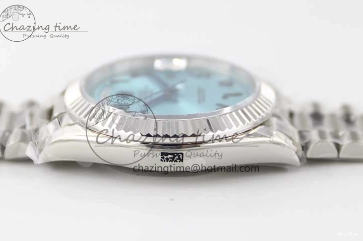 MiroTime 0329 Comfortable Day Date 40mm SS 904L Steel TWF 1:1 Best Edition Ice Blue Arabic Dial on SS Bracelet A 2357